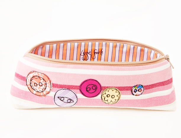 Embroidered Button Pencilcase lining