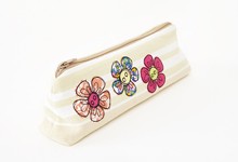 Embroidered flower pencilcase